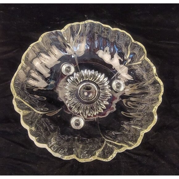Vintage Indiana Glass "Sunflower" Three-Footed Serving Bowl - Picture 8 of 14